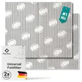 Produktbild: FilterBase® Universal Fettfilter Dunstabzugshaube | 2er Pack | Filter für Abzugshaube mit Sättingungsanzeige, kompostierbar, zuschneidbar 57x47 cm