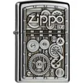 Produktbild: Zippo Feuerzeug Gear Wheels, Sturmfeuerzeug, mit Benzin nachfüllbar, silber