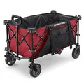 Produktbild: Gorilla Carts 7 Kubikfuß Faltbarer Festivalwagen, XXL All-Terrain-Utility-Pull-Campingwagen mit übergroßem Bett und integrierten Getränkehaltern, Gartenwagen 185L Fassungsvermögen, Rot