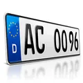 Produktbild: schildEVO 1 Kfz Kennzeichen | 480 x 110 mm | DIN-Zertifiziert – individuelles EU Wunschkennzeichen | PKW Nummernschild | kurzes Autokennzeichen | Auto-Schild | Fahrradträger & Anhänger | DHL-Versand