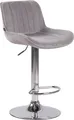 Produktbild: CLP Barhocker Lentini Samt drehbar mit Höhenverstellung,grau chrom
