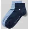 Produktbild: Tommy Hilfiger Sneaker-Socken aus Baumwoll-Mix im 2er-Pack Modell '2ER QUARTER' in Bleu Melange, Größe 39/42