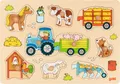 Produktbild: Steckpuzzle Traktor mit Anhängern 30 x 21 x 2,4 cm, Holz, 9 Teile, per Stück
