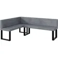 Produktbild: Meblini Eckbank, Grau, Textil, L-Form, 196x142 cm, Esszimmer, Bänke, Eckbänke