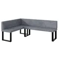 Produktbild: MEBLINI Eckbank für Esszimmer - Küchenbank - Essecke - Sitzecke Küche - Toni - U-Beine 142x196x87cm Links - Grau Samt