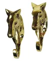 Produktbild: Garderobenhaken Pferd Messing 2 Stück Wandhaken Nostalgie Vintage 9cm