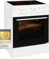 Produktbild: Exquisit ECM 6-4 BZ Elektro-Standherd | Glaskeramik | 4 Kochstellen | Bräter-u. Zweikreiszone | Grill | Umluft | Inox
