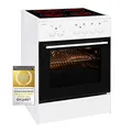 Produktbild: Exquisit Standherd ECM 6-4 BZ | Elektro-Standherd | 2-Kreis-Bräterzone | 60 cm | Glaskeramik-Kochfeld | 61 L Garraum | Weiß
