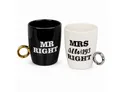 Produktbild: ReWu Becher Becher 2er Set Mr Right & Mrs Always Right, Steingut Hochzeit, 1-tlg., Melamin
