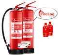 Produktbild: FireLoq® 2x 6L Schaumlöscher 27A | 233B mit Prüfnachweis, Wandhalter, Manometer