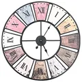 Produktbild: vidaXL Wanduhr Vintage mit Quarzwerk Metall MDF 60cm XXL Küchenuhr Dekouhr
