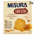 Produktbild: 3x Misura Fibraextra Fette Biscottate Vollkorn Zwieback gebackenem Brot 320g
