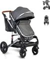Produktbild: Moni Kinderwagen Gala Tragetasche Sportsitz umbaubar Wickeltasche Sitz umkehrbar schwarz