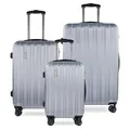 Produktbild: bugatti Lima 3er-Hartschalen Kofferset (S,M,L) 4 Rollen mit TSA-Zahlenschloss, Silber