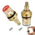 Produktbild: 2 Stück Wasserhahn Ventiloberteil Messing Scheibe Ersatz Ventile Keramik-Oberteil Armaturen für Badezimmer Küche in 1/2