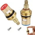 Produktbild: 2x Keramische Wasserhahn Kartuschen mit Messingoberteil für 1/2 Zoll Armaturen