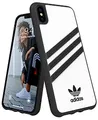 Produktbild: adidas Handyhülle Entwickelt für iPhone XS Max Hülle, Fallgeprüfte Hüllen, stoßfeste erhöhte Kanten, Original Schutzhülle, Weiß und Schwarz Streifen - 6.46 Zoll