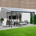 Produktbild: Terrassenüberdachung solis Farbe: Grau, Größe: 312 x 303 x 226 / 278 cm Terrassendach Pergola Überdachung Terrassenüberdachung - Home Deluxe