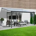 Produktbild: Terrassenüberdachung Solis Farbe: Grau, Größe: 312 X 303 X 226 / 278 Cm Terrassendach Pergola Überdachung Terrassenüberdachung - Home Deluxe