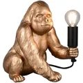 Produktbild: Tischleuchte Affe Gold Beistelllampe Retro Tierfigur Tischlampe Gold, Kabelschalter, E14 Fassung, Lxbxh 15x22x23 Cm