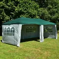Produktbild: VCM Pavillon | Maße ca. 3x6 m | wasserabweisende 110g / m² PE Plane | Partyzelt | Gartenzelt mit Stahlgestell | Festivalzelt | Grün