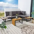 Produktbild: riess-ambiente Wetterfestes Gartenmöbel Set IBIZA MODULAR LOUNGE 250cm anthrazit Aluminium inkl. Sitzpolster Gartenlounge Sitzgruppe Balkonmöbel - Grau