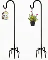 Produktbild: Schäferhaken 2 Stück 120 cm Metall-Gartenstecker mit 5-Zapfenbasis rostbeständig