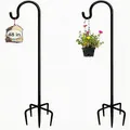 Produktbild: Schäferhaken 2 Stück 120 cm Metall Gartenstecker rostbeständig mit 5 Zapfen