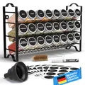 Produktbild: Deco haus® Gewürzregal Stehend & Wand [MIT GEWÜRZDOSEN & ETIKETTEN] - Gewürz Organizer - Spice Rack Organizer - Gewürzständer - Gewürzregalsystem Hängend - Gewürzaufbewahrung - Gewürzgläser mit Regal