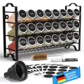 Produktbild: ® Gewürzregal Stehend  Wand MIT GEWÜRZDOSEN  ETIKETTEN - Gewürz Organizer - S...