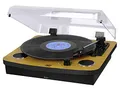 Produktbild: Trevi TT 1022 BT, Kabelloser Stereo-Plattenspieler, mit Holzgehäuse, 33, 45 und 78-RPM Vinyl-Plattenspieler, AUX-IN und Wireless-Funktion, RCA-Audioausgang, mit 2 3W Stereo-Lautsprechern, Schwarz