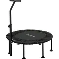 Produktbild: Hauki Fitness Trampolin Indoor Faltbar Grün Ø102 Cm, Leise Rückprall Trampolin Mit Höhenverstellbarem Haltegriff, Mini Trampoline Bungees Workout Übungs-rebounder Erwachsene Bodentrampolin Für Zuhause
