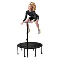 Produktbild: Fitness Trampolin Faltbar Bungee Jumping Minitrampolin mit Griff Indoor Ø102 cm