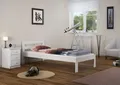 Produktbild: Jugendbett Kiefer massiv weiß Gästebett 100x200 ohne Lattenrost Kinderbett