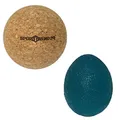Produktbild: Sporttrend 24® Grip Ball blau + Faszienball Cork 6,5cm | Massageball Selbstmassa