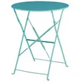 Produktbild: Bolero Runder Klappbarer Terrassentisch Stahl Azurblau 60Cm