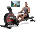 Produktbild: MOSUNY Rudergerät für Zuhause, Magnetisches Rudergerät mit 16 Widerstandsstufen, Upgrade Doppel-Slide-Rails Ultraleise, App-Kompatibel LCD-Datenanzeige, Belastbar bis 160kg, Die Wahl für Fitness