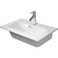 Produktbild: Duravit ME by Starck Möbelwaschtisch Compact 63x40cm, ohne Hahnloch, mit Überlauf, mit Hahnlochbank, 23426300601, Farbe: Weiß mit Wondergliss