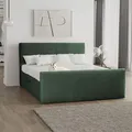 Produktbild: Kaiser Möbel Boxspringbett mit bettkasten und topper 180x200 TRENTO stoff Plüsch Cord Grün H3-Bonell - Grün