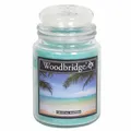 Produktbild: Woodbridge Duftkerze Crystal Waters, Apfel & Bernstein, Kerze im Glas, 565 g, 2 Dochte, 130 h Brenndauer, türkis