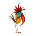 Produktbild: Geschenkestadl Riesen Metall Figur exotischer bunter Vogel 57cm Garten Dekoration Vogelscheuche schlauer Vogel