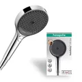 Produktbild: hansgrohe Rainfinity - Duschkopf, Handbrause mit 3 Strahlarten, runde Duschbrause (⌀ 130 mm), Brausekopf mit Antikalk-Funktion, Chrom