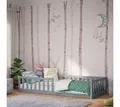 Produktbild: Bellabino Kinderbett Vere mit Rausfallschutz und Lattenrost (hellgrau, Kiefer Massivholz), Bodenbett verfügbar in 80x160 & 90/120/140x200 cm