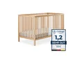 Produktbild: Ehrenkind Babybett PUR aus massivem Buchenholz, flexibel höhenverstellbar, Gitterbett, Kinderbett 9-Fach höhenverstellbar mit entnehmbaren Stangen Baby Bett