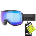 Produktbild: uvex downhill 2100 CV - kontrastverstärkende Skibrille mit schmalem Rahmen und extra weitem Sichtfeld für Damen und Herren - black matt/blue-green - one size