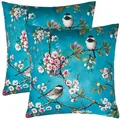 Produktbild: Homescapes Outdoor-Kissen, Blau, Textil, Floral, Quadratisch, 45x45 cm, Outdoor-Kissen, Outdoor-Dekokissen