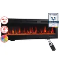 Produktbild: KAMINIO Elektrokamin MARLON - Elektrischer 3-in-1 Kamin mit Heizung, 3D-Flammeneffekt, 12 Flammenfarben, Fernbedienung - 60 Zoll