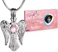 Produktbild: BRUBAKER Schutzengel Guardian Angel Wunschperle - Halskette mit Silber Engel Anhänger + Muschel mit echter Perle als Schmuck Geschenkset - Wish Pearl