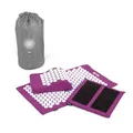 Produktbild: Bodhi VITAL Akupressurmatte Deluxe-Set Spiky | Fakirmatte im Set mit Nadelkissen, Fußmatte & Tasche | Selbstmassage für zu Hause | Massagematte gegen Nacken & Rückenschmerzen | aubergine