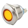 Produktbild: SeKi 19mm LED-Kontrollleuchte in Gelb 6-24V; V2A Edelstahl Signalleuchte - Anzeigenlampe, Indikator, Kontrolllampe, Betriebsanzeige